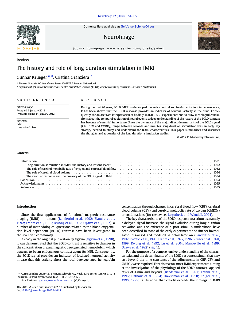 The history and role of long duration stimulation in fMRI