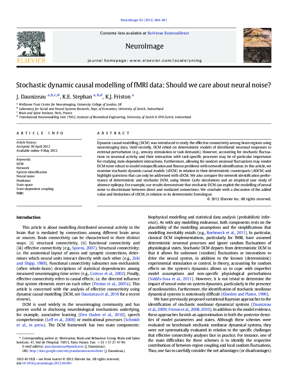 Stochastic dynamic causal modelling of fMRI data: Should we care about neural noise?