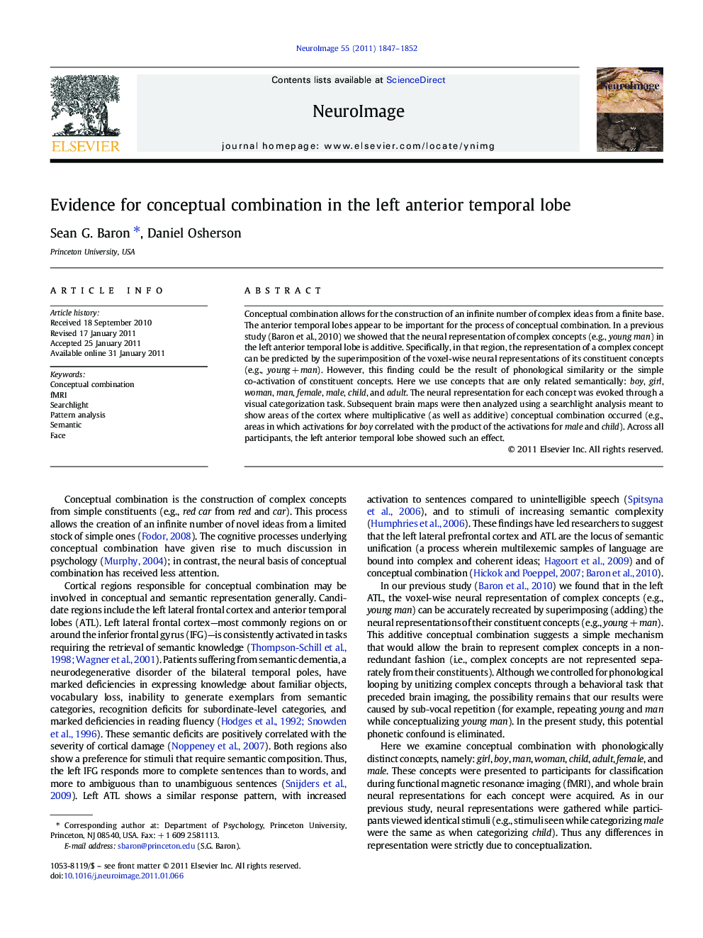 Evidence for conceptual combination in the left anterior temporal lobe