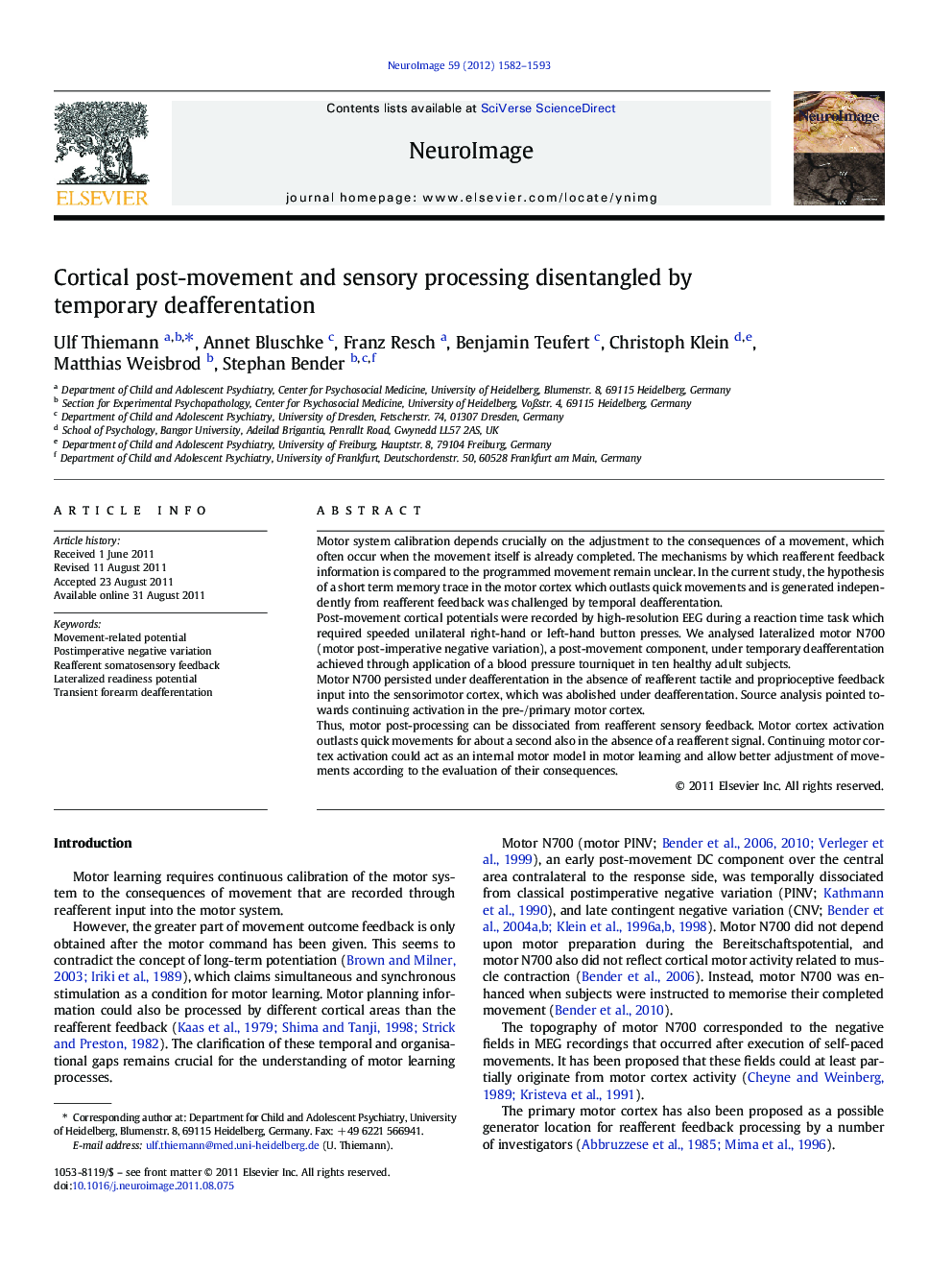 Cortical post-movement and sensory processing disentangled by temporary deafferentation