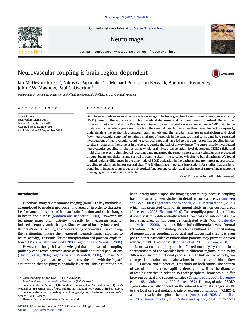 Neurovascular coupling is brain region-dependent