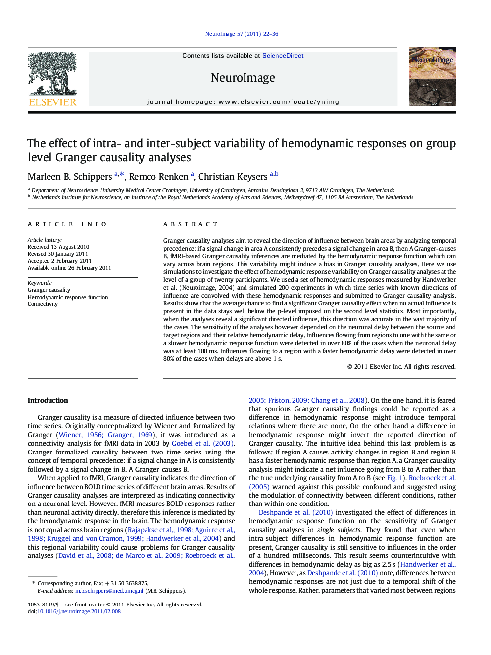 The effect of intra- and inter-subject variability of hemodynamic responses on group level Granger causality analyses