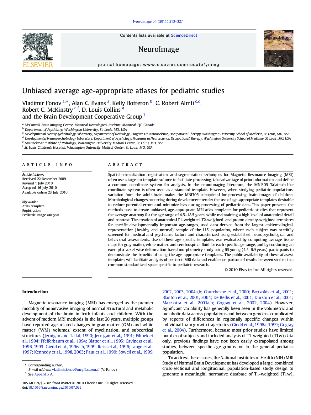 Unbiased average age-appropriate atlases for pediatric studies