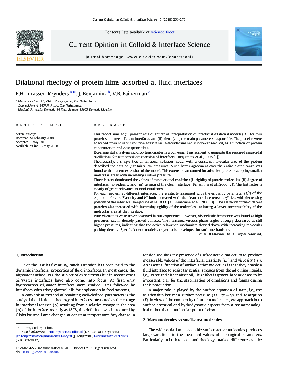 Dilational rheology of protein films adsorbed at fluid interfaces