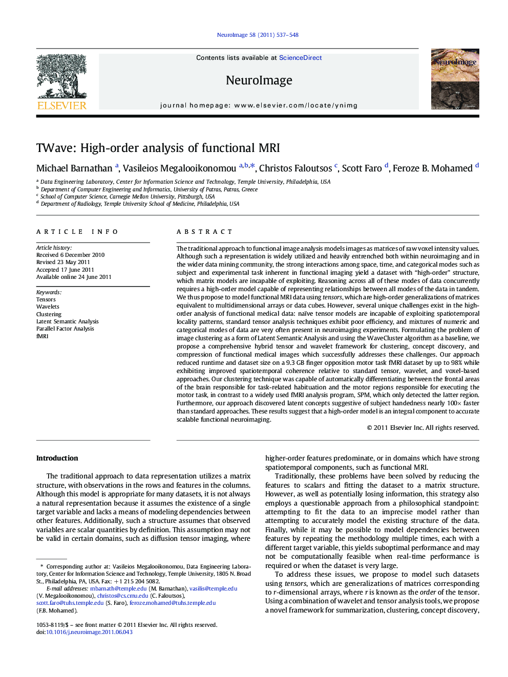 TWave: High-order analysis of functional MRI