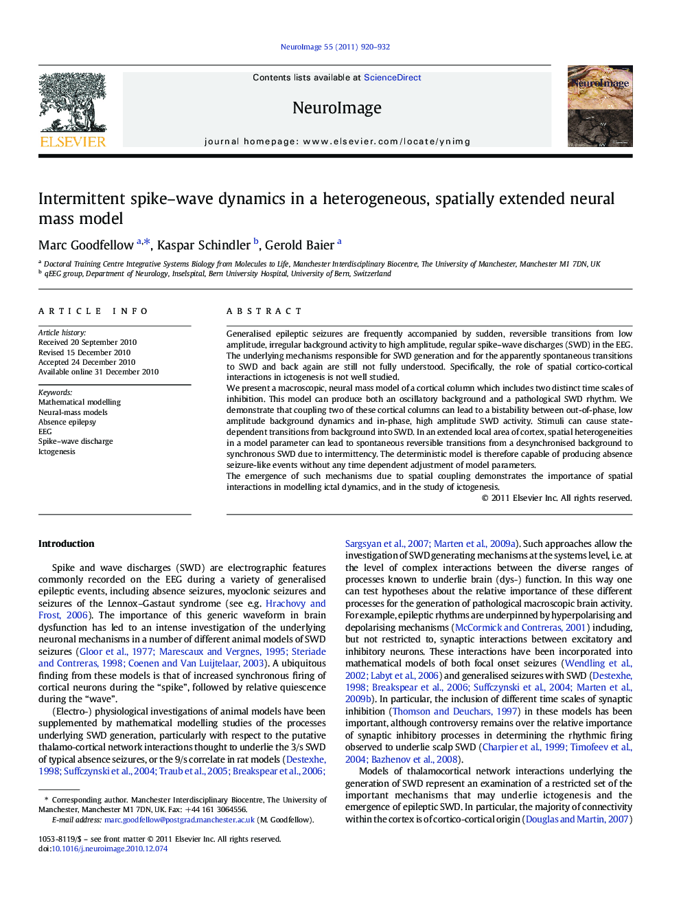 Intermittent spike-wave dynamics in a heterogeneous, spatially extended neural mass model