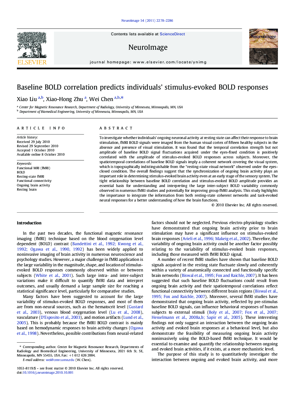 Baseline BOLD correlation predicts individuals' stimulus-evoked BOLD responses