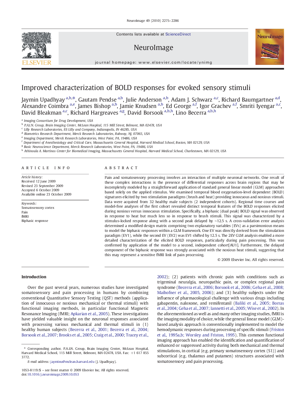 Improved characterization of BOLD responses for evoked sensory stimuli