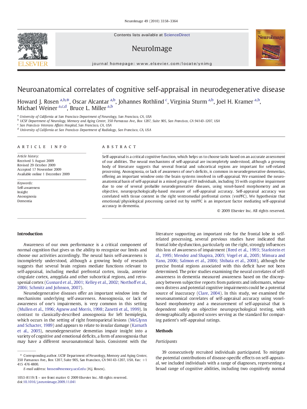 Neuroanatomical correlates of cognitive self-appraisal in neurodegenerative disease