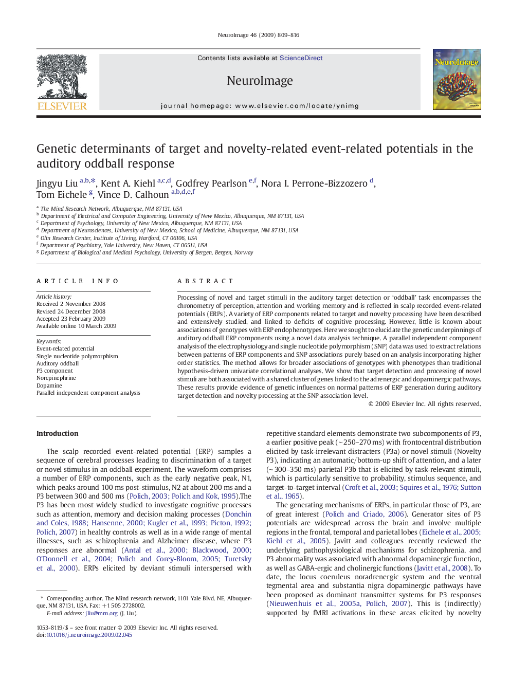 Genetic determinants of target and novelty-related event-related potentials in the auditory oddball response