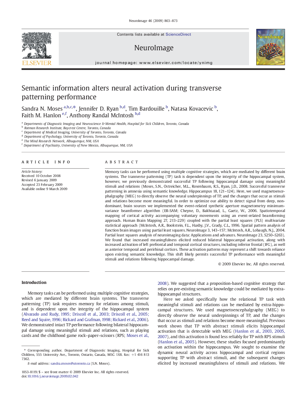 Semantic information alters neural activation during transverse patterning performance