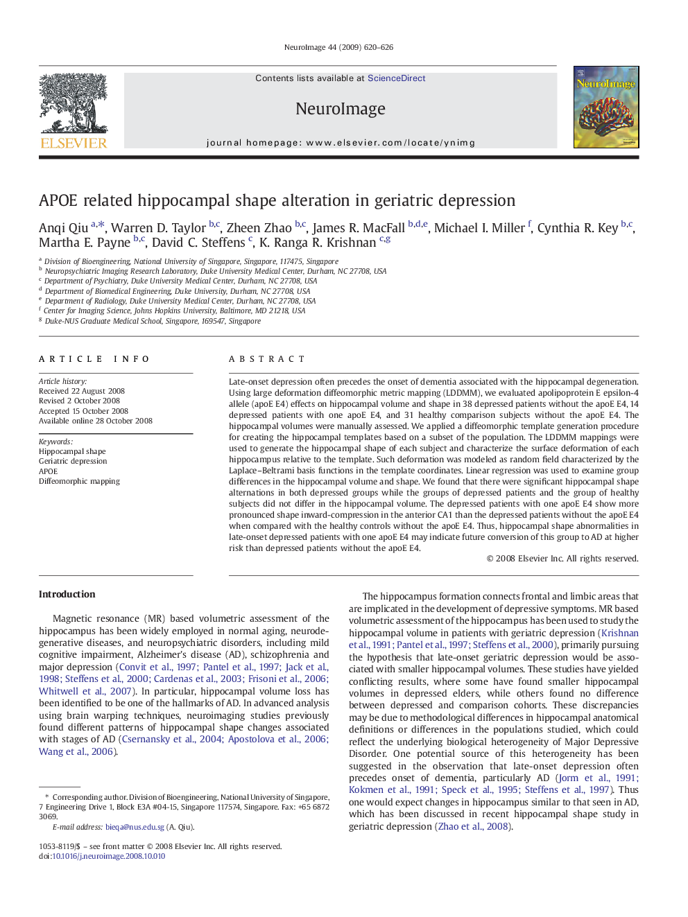 APOE related hippocampal shape alteration in geriatric depression