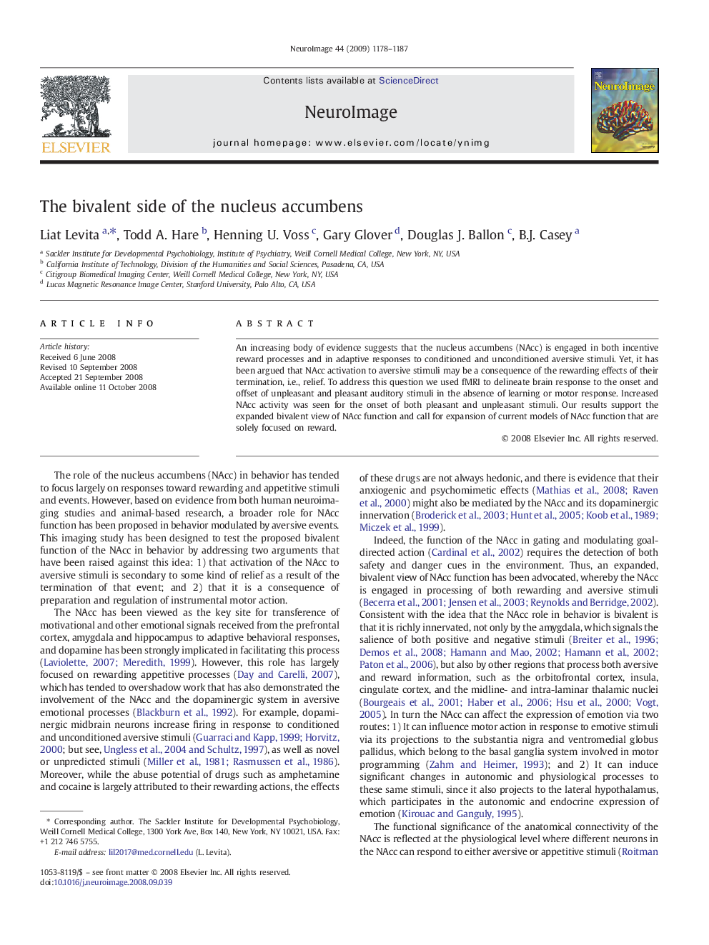 The bivalent side of the nucleus accumbens