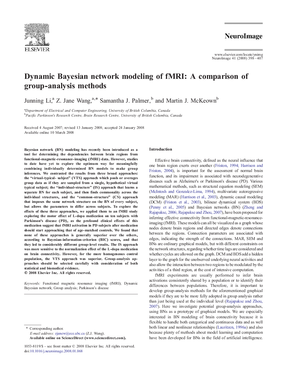 Dynamic Bayesian network modeling of fMRI: A comparison of group-analysis methods