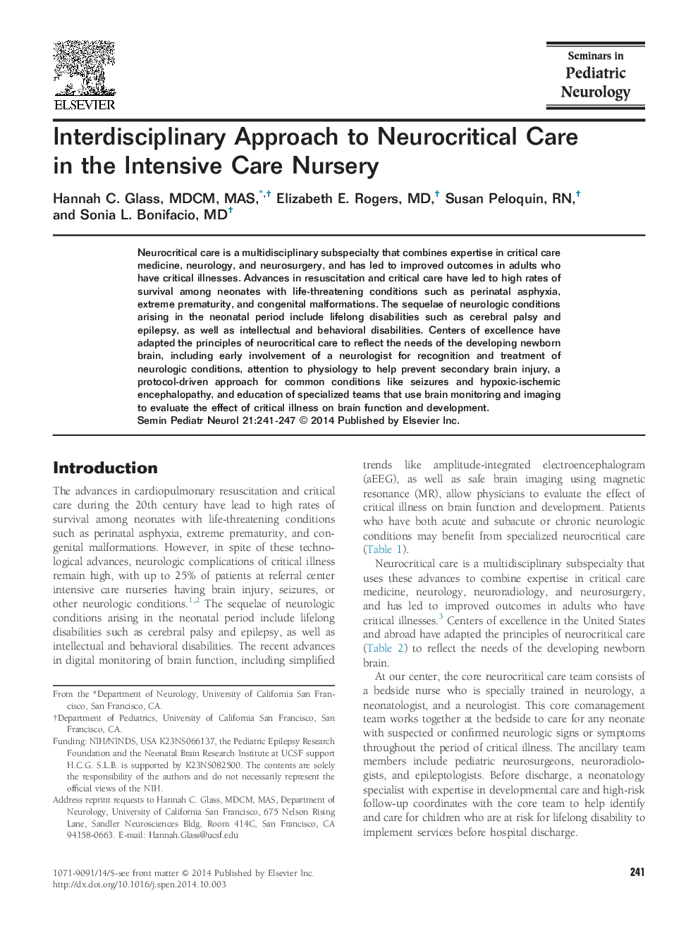 Interdisciplinary Approach to Neurocritical Care in the Intensive Care Nursery