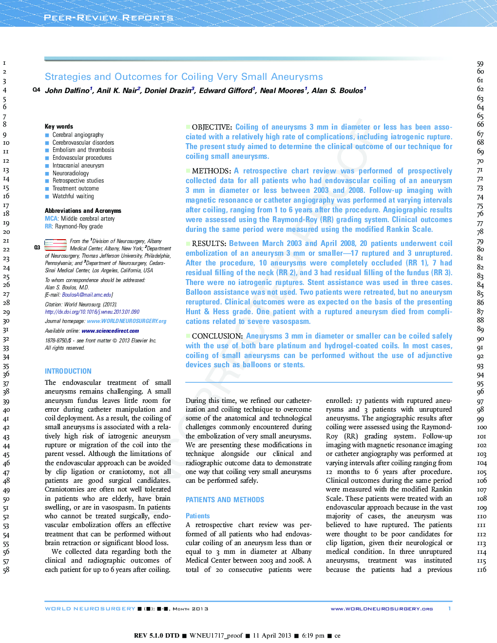 Strategies and Outcomes for Coiling Very Small Aneurysms