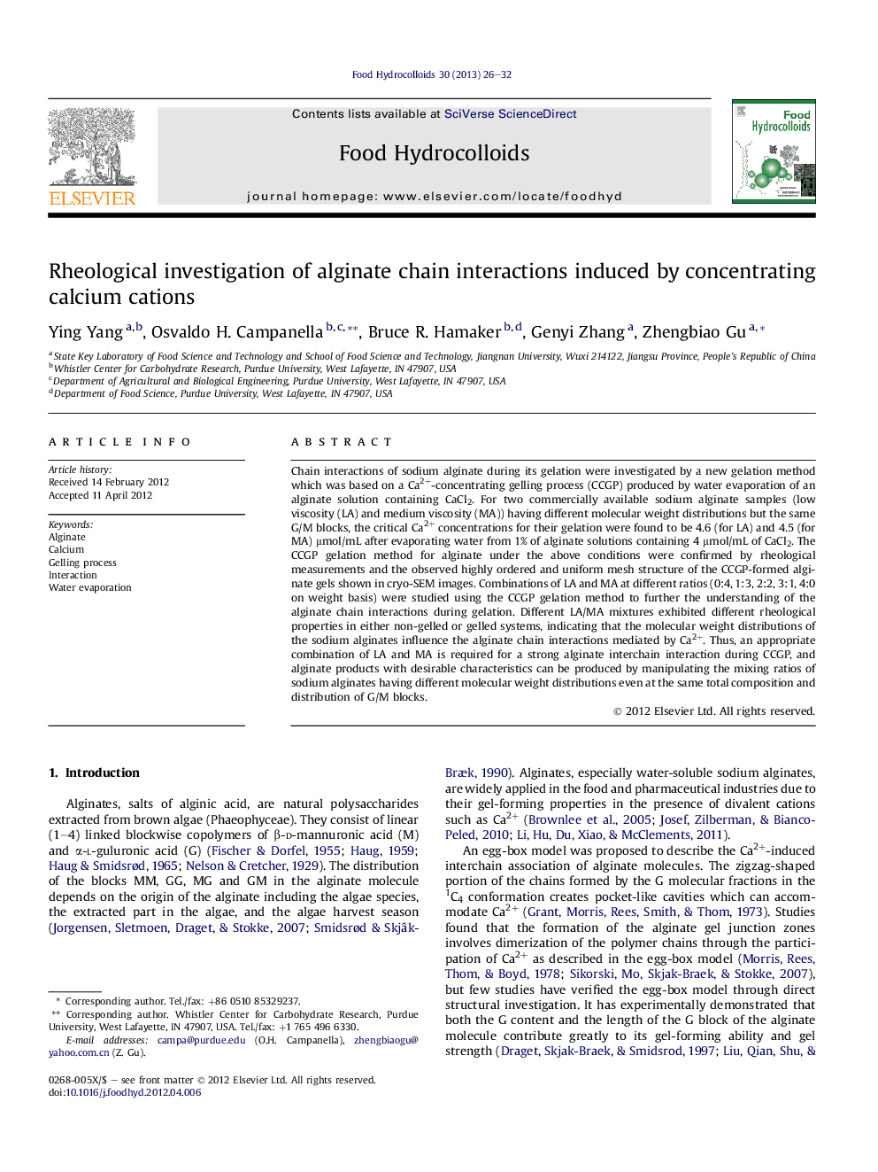 Rheological investigation of alginate chain interactions induced by concentrating calcium cations