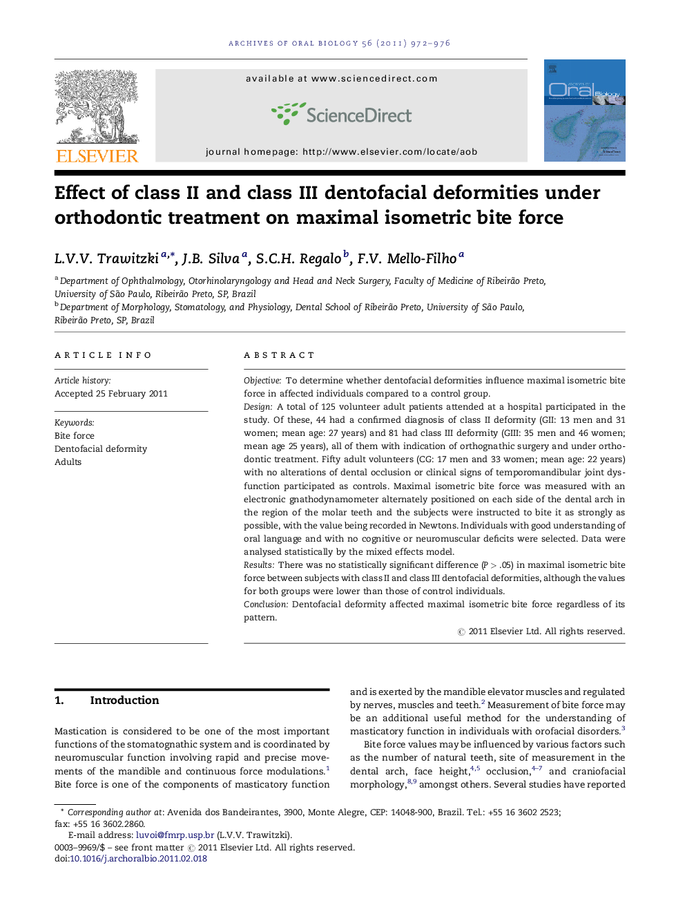 Effect of class II and class III dentofacial deformities under orthodontic treatment on maximal isometric bite force