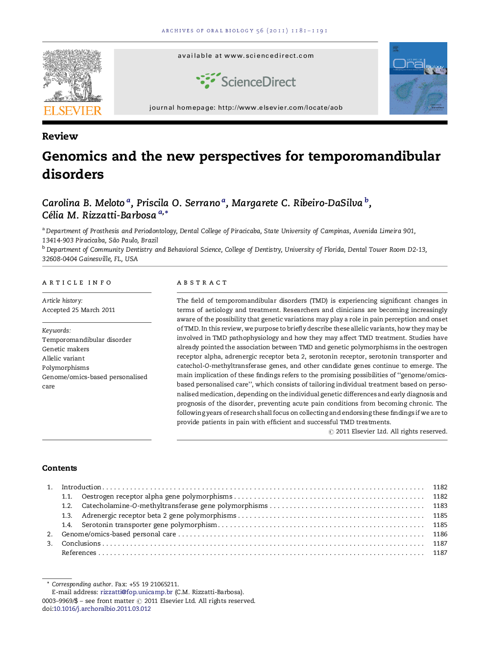 Genomics and the new perspectives for temporomandibular disorders