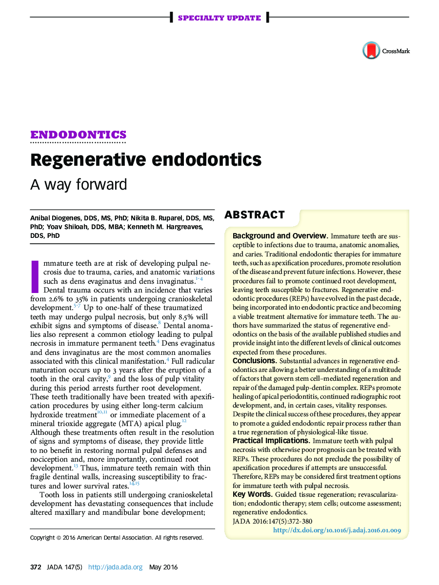 Regenerative endodontics
