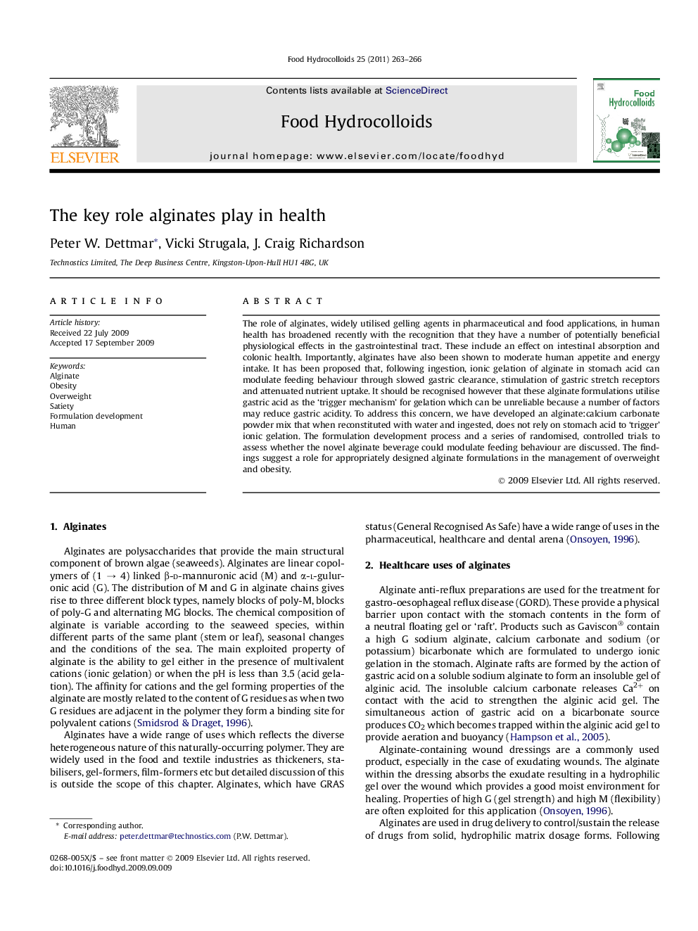 The key role alginates play in health