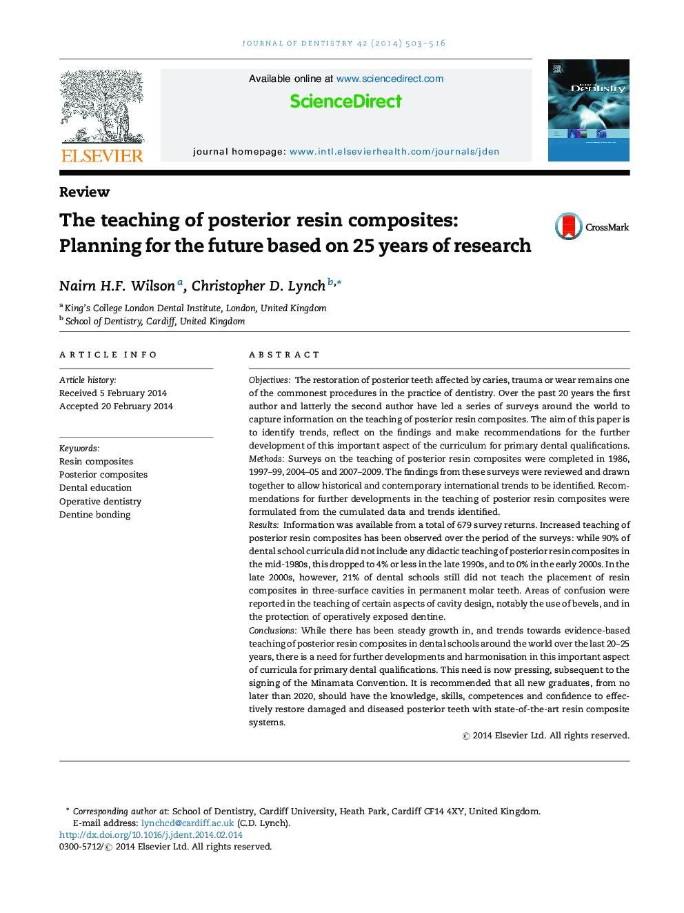 آموزش کامپوزیت رزین خلفی: برنامه ریزی برای آینده بر اساس 25 سال تحقیق 