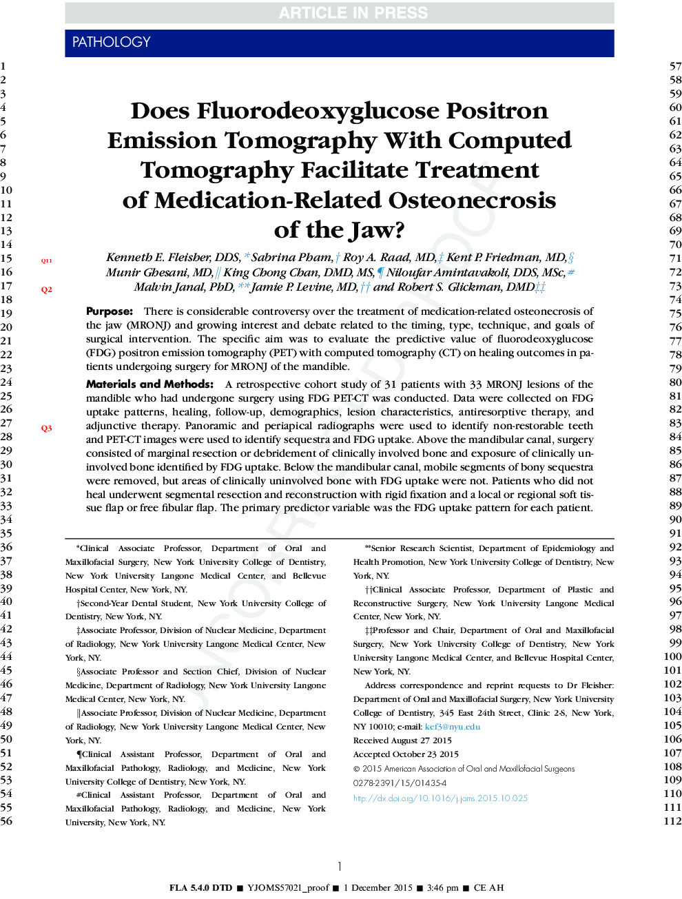 Does Fluorodeoxyglucose Positron Emission Tomography With Computed Tomography Facilitate Treatment of Medication-Related Osteonecrosis of the Jaw?