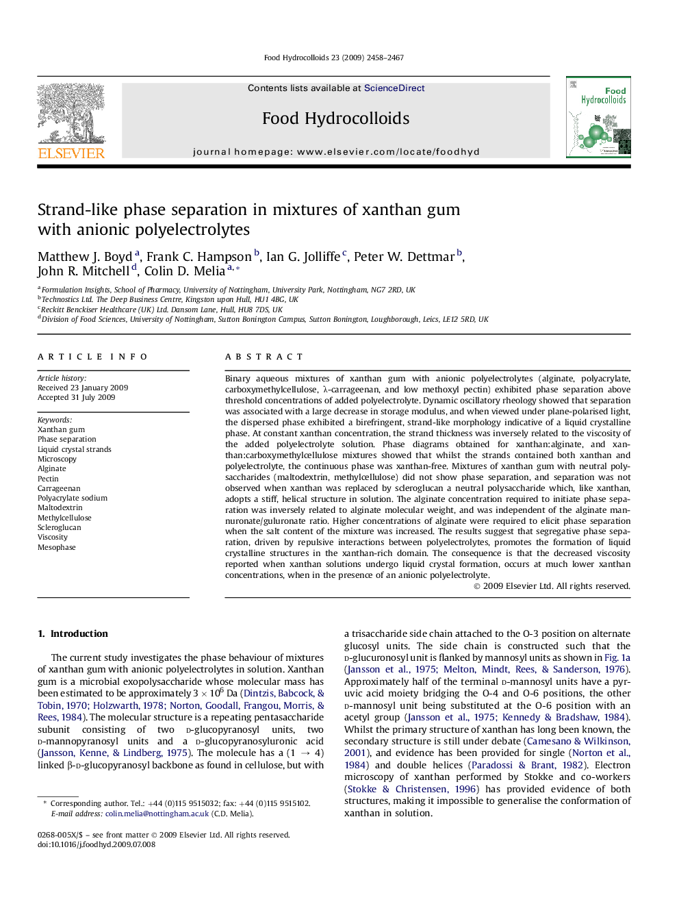 Strand-like phase separation in mixtures of xanthan gum with anionic polyelectrolytes