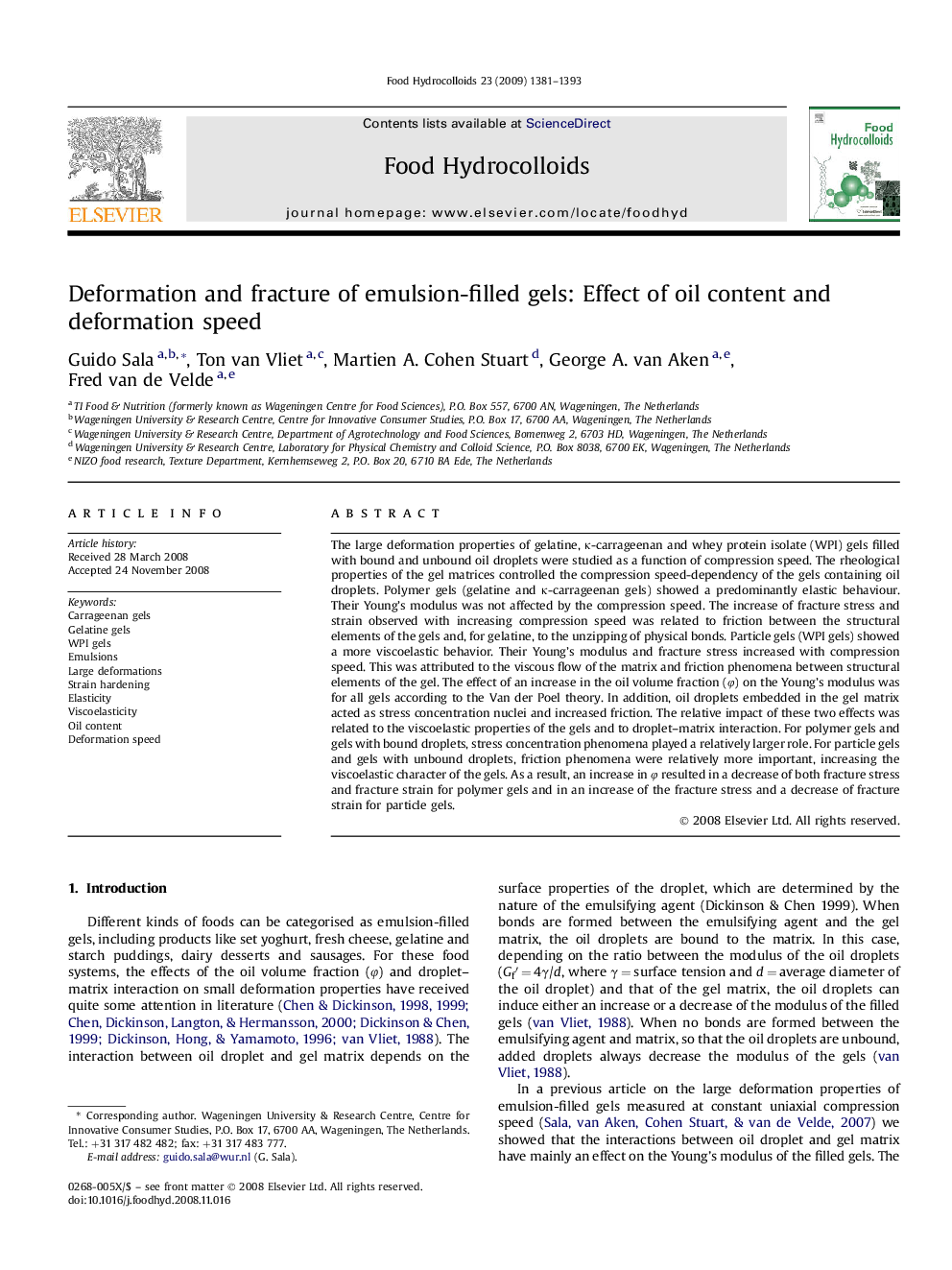 Deformation and fracture of emulsion-filled gels: Effect of oil content and deformation speed