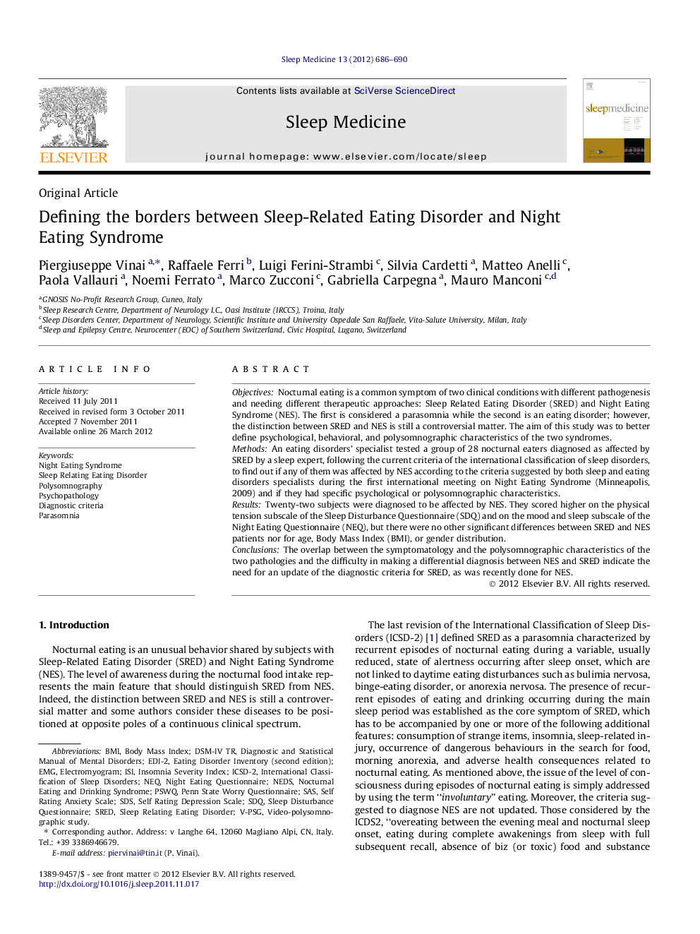 عکس صفحه اول مقاله: Original ArticleDefining the borders between Sleep-Related Eating Disorder and Night Eating Syndrome Original ArticleDefining the borders between Sleep-Related Eating Disorder and Night Eating Syndrome