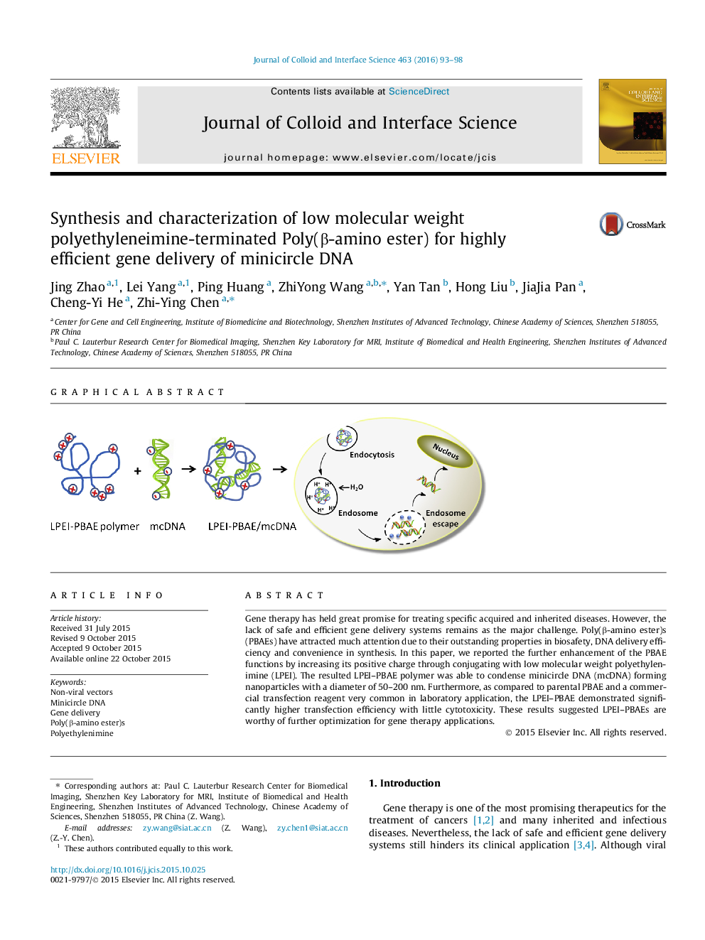 سنتز و شناسایی با وزن مولکولی پایین (استر β-آمینه)، پلیاتیلنایمین خاتمه پلی برای انتقال ژن بسیار کارآمد از DNA minicircle