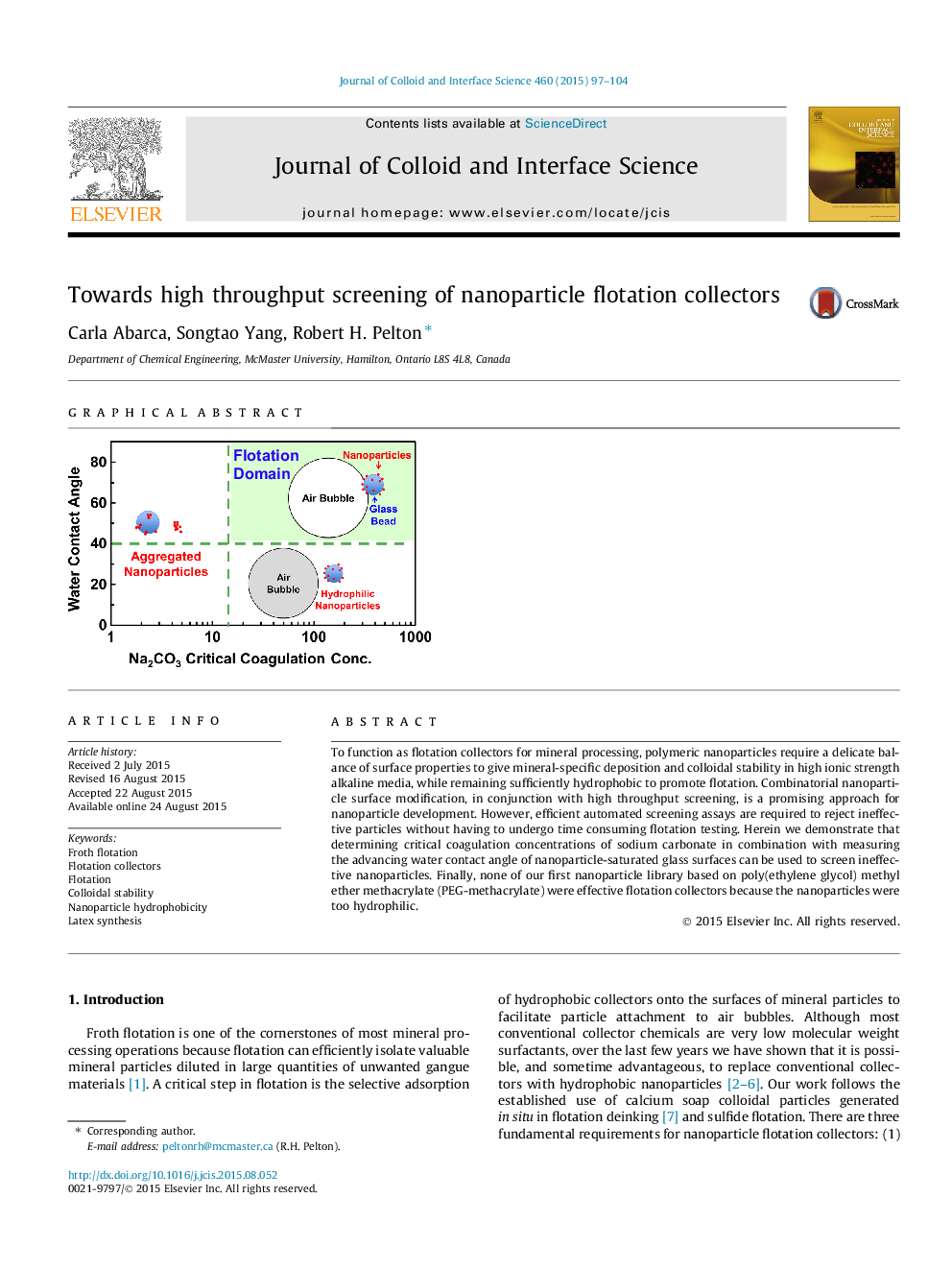 Towards high throughput screening of nanoparticle flotation collectors