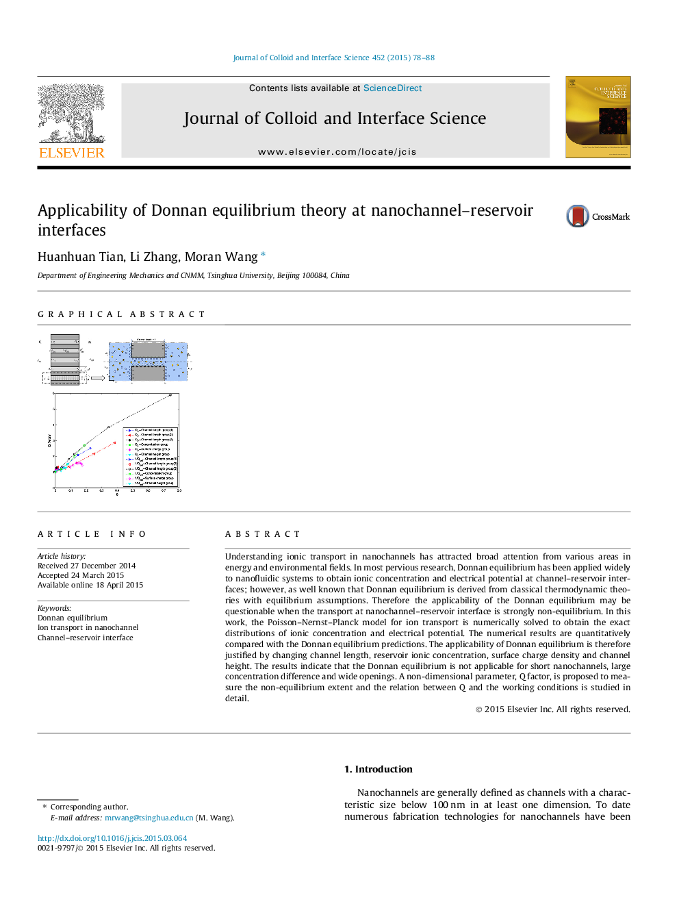 Applicability of Donnan equilibrium theory at nanochannel–reservoir interfaces