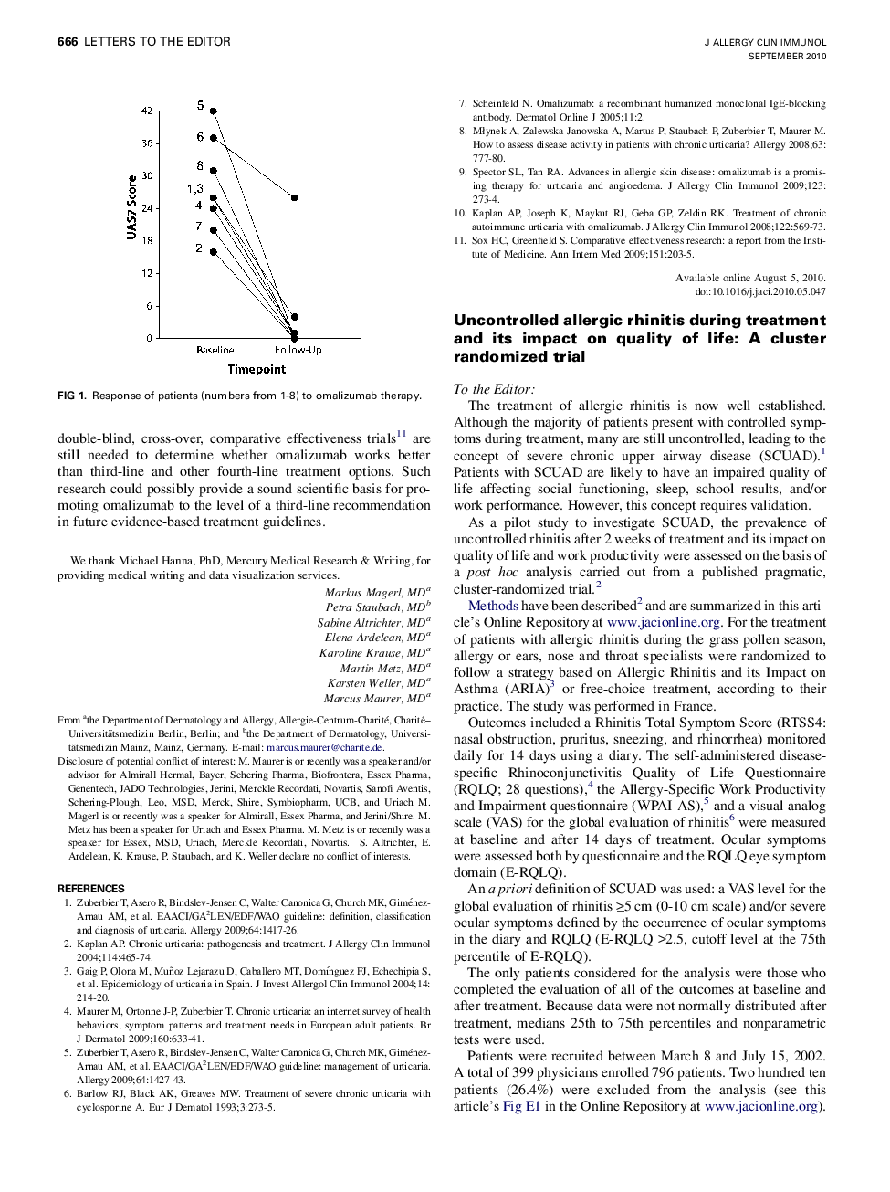 Uncontrolled allergic rhinitis during treatment and its impact on quality of life: AÂ cluster randomized trial