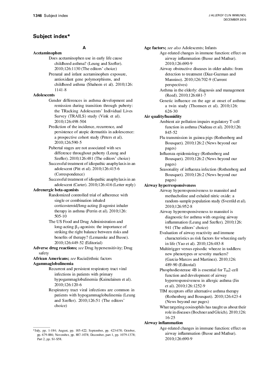 Subject indexâ