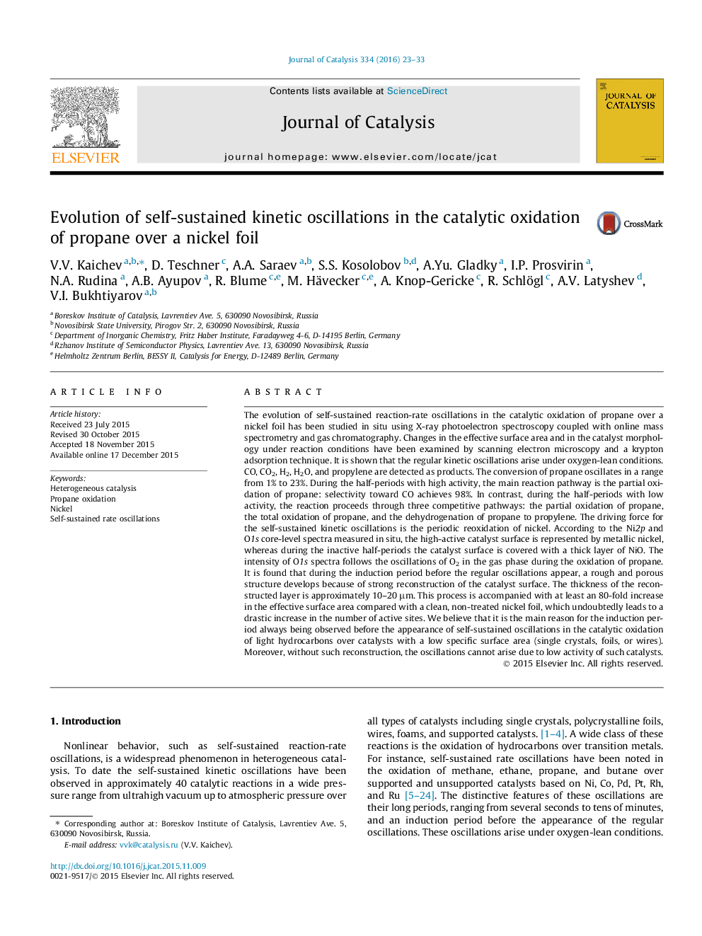 Evolution of self-sustained kinetic oscillations in the catalytic oxidation of propane over a nickel foil