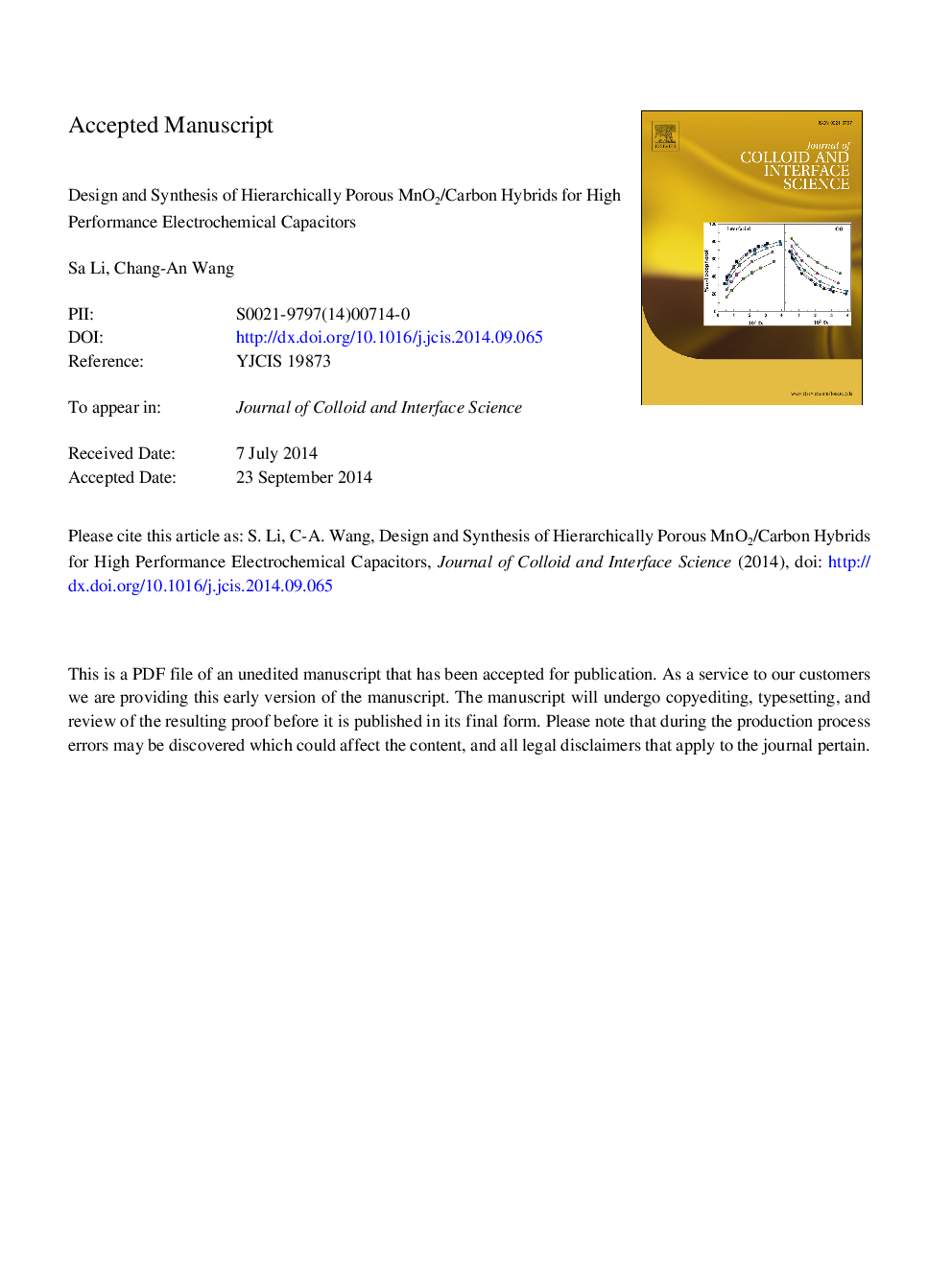 Design and synthesis of hierarchically porous MnO2/carbon hybrids for high performance electrochemical capacitors