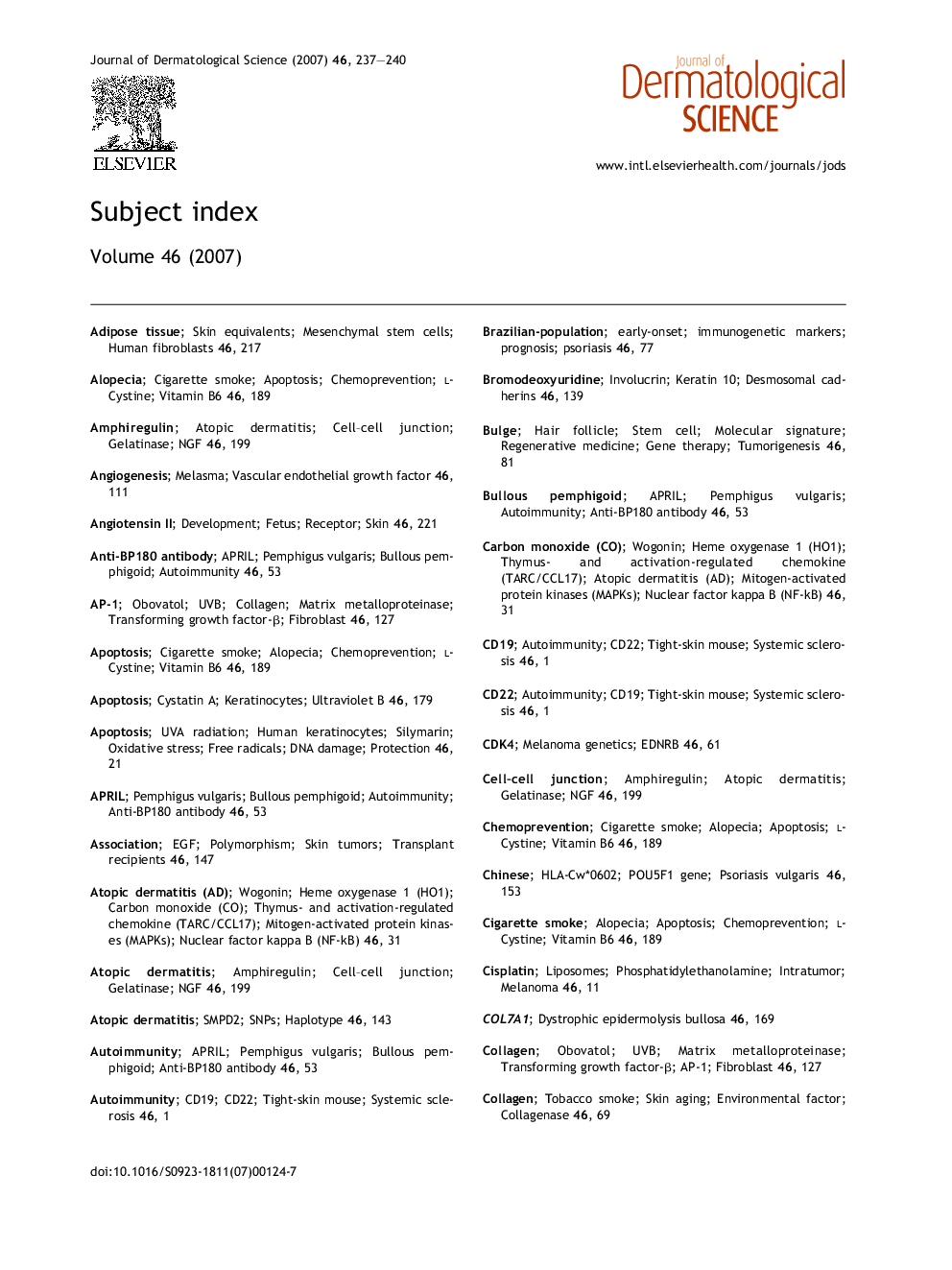 Subject Index