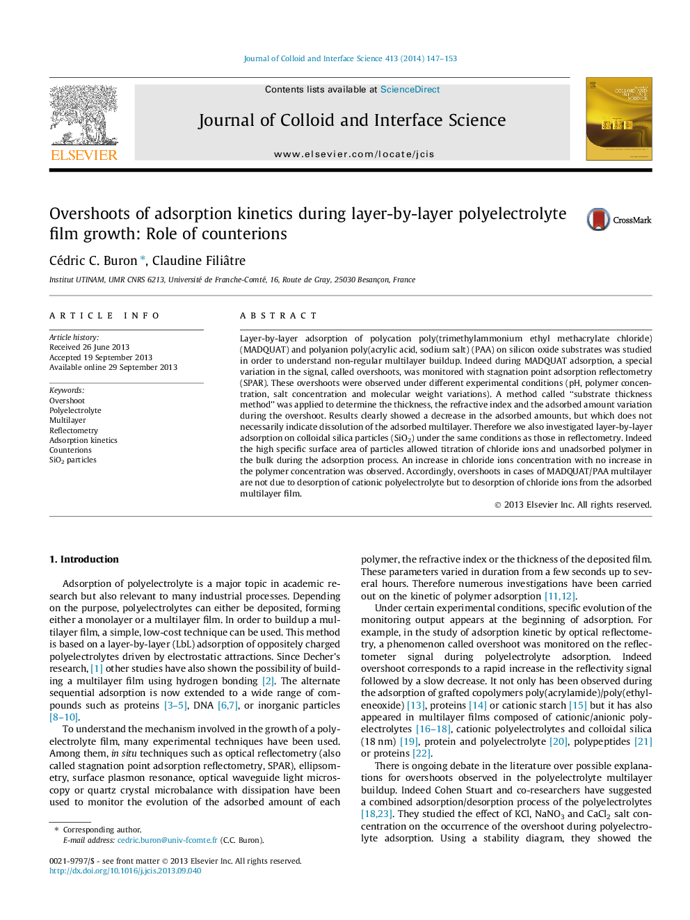 Overshoots of adsorption kinetics during layer-by-layer polyelectrolyte film growth: Role of counterions