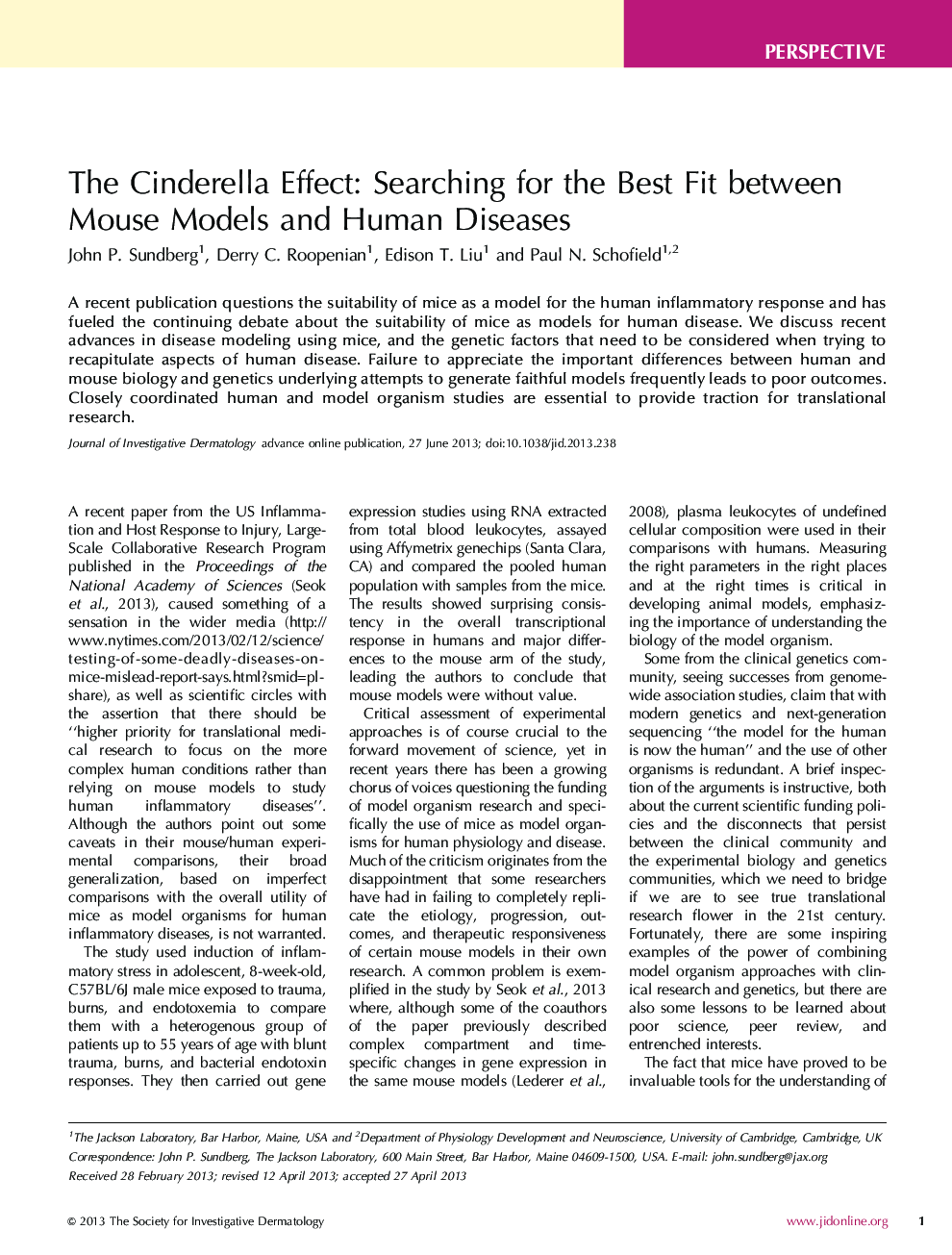 The Cinderella Effect: Searching for the Best Fit between Mouse Models and Human Diseases