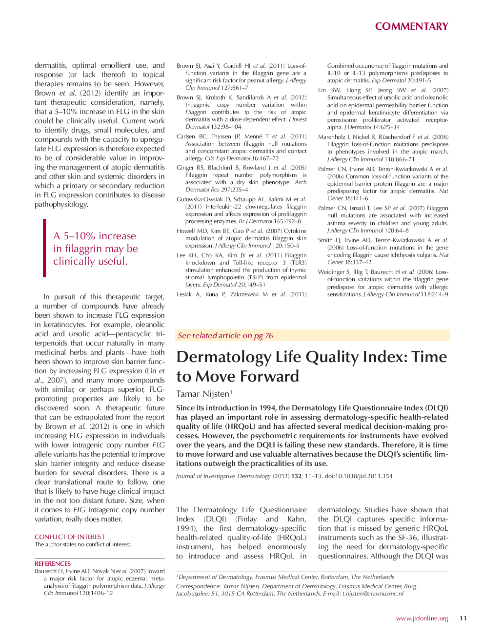 Dermatology Life Quality Index: Time to Move Forward
