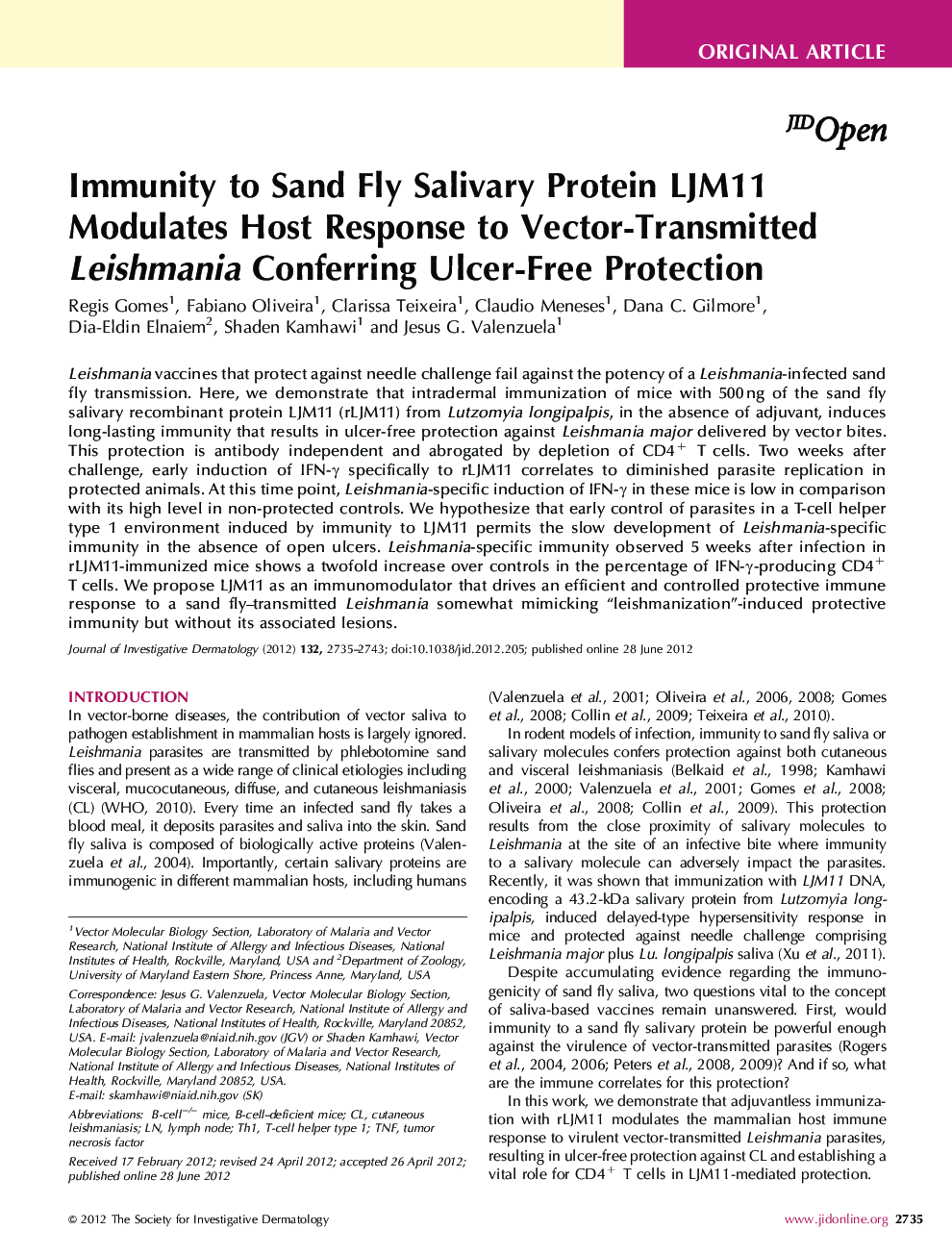 Immunity to Sand Fly Salivary Protein LJM11 Modulates Host Response to Vector-Transmitted Leishmania Conferring Ulcer-Free Protection