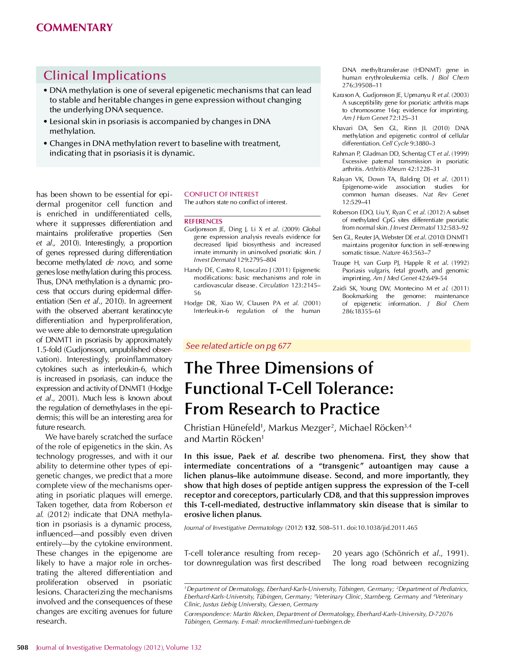 The Three Dimensions of Functional T-Cell Tolerance: From Research to Practice