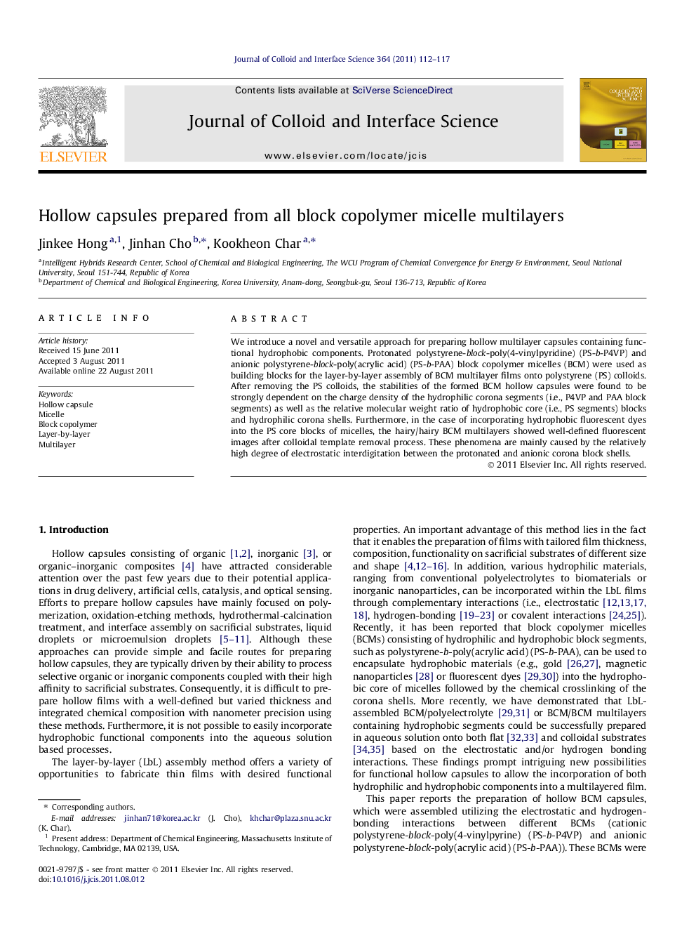 Hollow capsules prepared from all block copolymer micelle multilayers