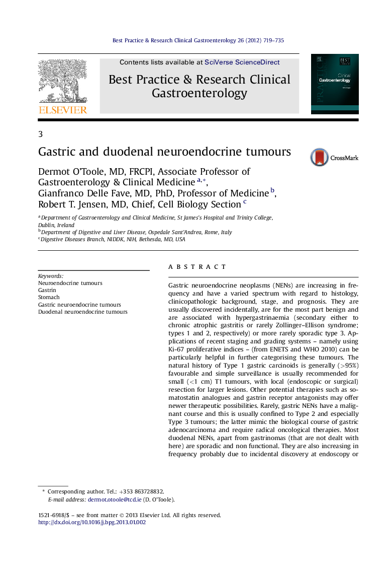 3Gastric and duodenal neuroendocrine tumours