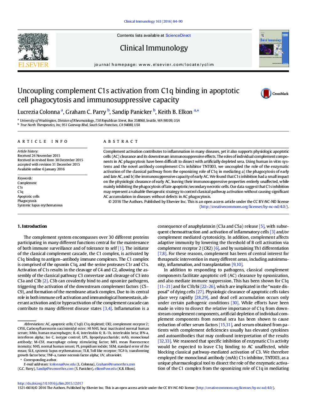 Uncoupling complement C1s activation from C1q binding in apoptotic cell phagocytosis and immunosuppressive capacity