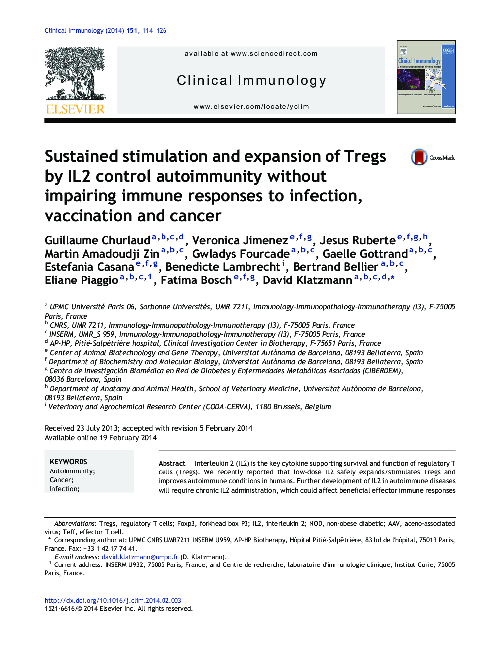 Sustained stimulation and expansion of Tregs by IL2 control autoimmunity without impairing immune responses to infection, vaccination and cancer