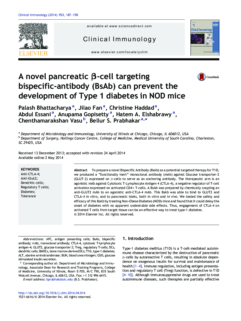 A novel pancreatic Î²-cell targeting bispecific-antibody (BsAb) can prevent the development of Type 1 diabetes in NOD mice