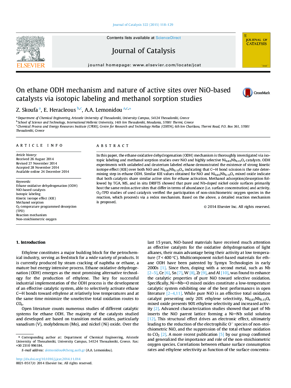 On ethane ODH mechanism and nature of active sites over NiO-based catalysts via isotopic labeling and methanol sorption studies