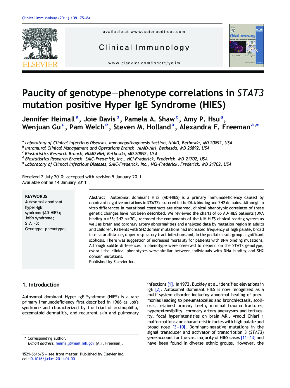 Paucity of genotype-phenotype correlations in STAT3 mutation positive Hyper IgE Syndrome (HIES)